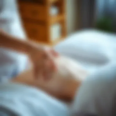 Relaxation Techniques in Action A patient receiving a gentle massage, showcasing relaxation techniques