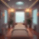 A peaceful therapy room set up for massage during cancer treatment