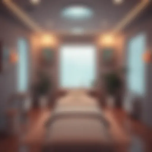 A peaceful therapy room set up for massage during cancer treatment