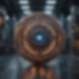 A fusion of machine learning algorithms and blockchain technology graphics.