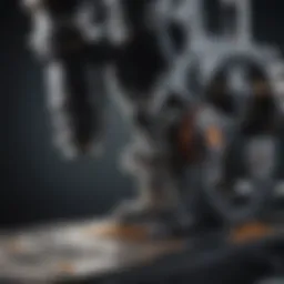 A detailed view of a microscope showcasing its intricate components