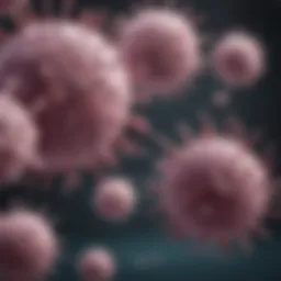 Illustration of monoclonal antibody binding to cancer cells