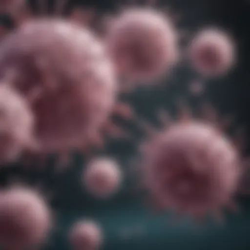 Illustration of monoclonal antibody binding to cancer cells