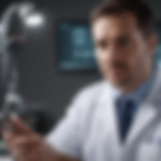 Urologist examining diagnostic results