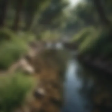 A scenic view of Catalan water sources with lush greenery