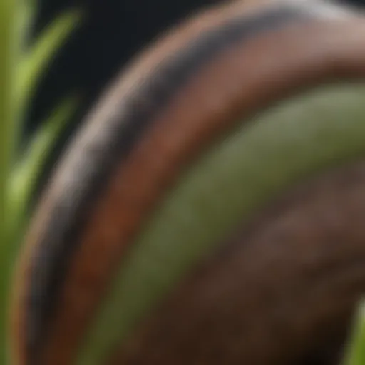 Close-up of armyworms infesting crops