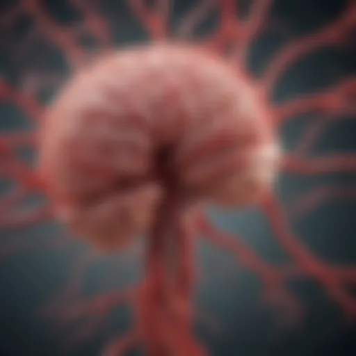 Illustration depicting inflammation in brain blood vessels