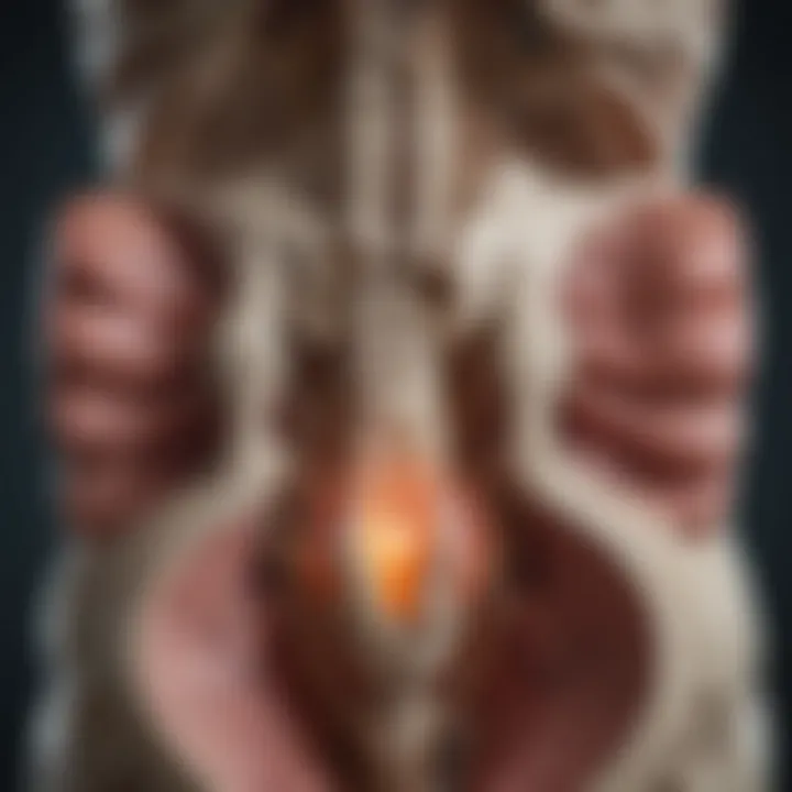 Diagram illustrating the anatomical structure of the lumbosacral region
