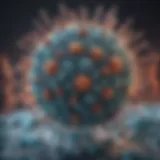 Illustration depicting the virus structure of cold and flu pathogens