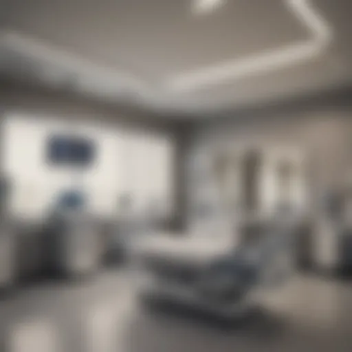 A serene dialysis center showcasing advanced equipment and patient care areas.