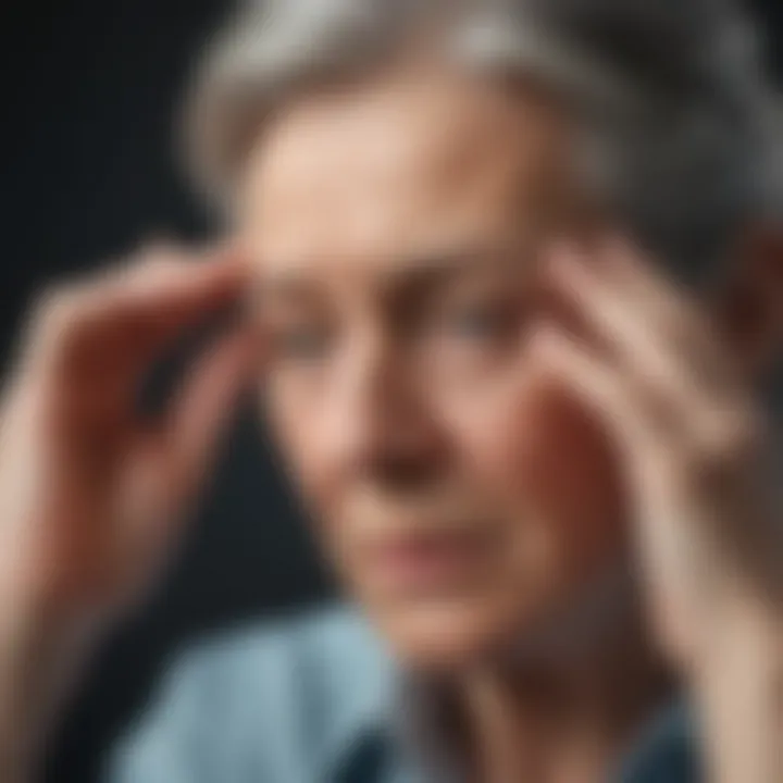 An informative infographic depicting migraine symptoms in seniors