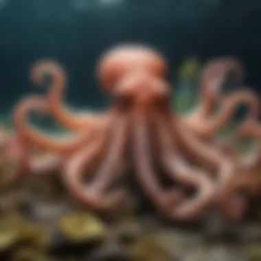 Ecological Resilience: Effects of Environmental Change The impact of environmental changes on an octopus's habitat, showcasing coral bleaching.