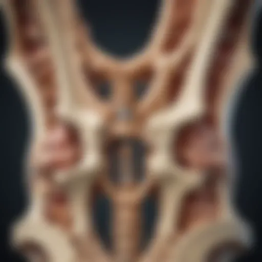 Illustration depicting the structure of osteoporotic vertebrae