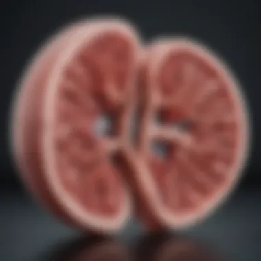 Illustration of kidney structure affected by cysts