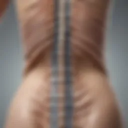 Illustration depicting spinal curvature in scoliosis