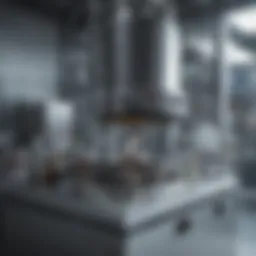 Illustration of cryogenic equipment in a laboratory setting