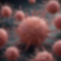 Microscopic view of cancer cells proliferating