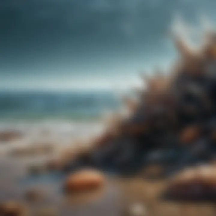 Close-up of marine life affected by pollution