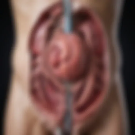 Diagram illustrating the anatomy of the urinary tract