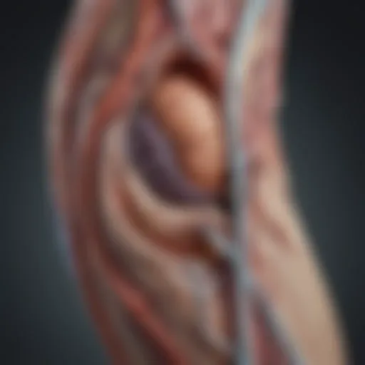 Diagram illustrating venous reflux mechanisms in leg veins