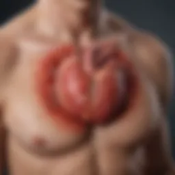 Illustration depicting viral cardiomyopathy and its effects on heart muscle